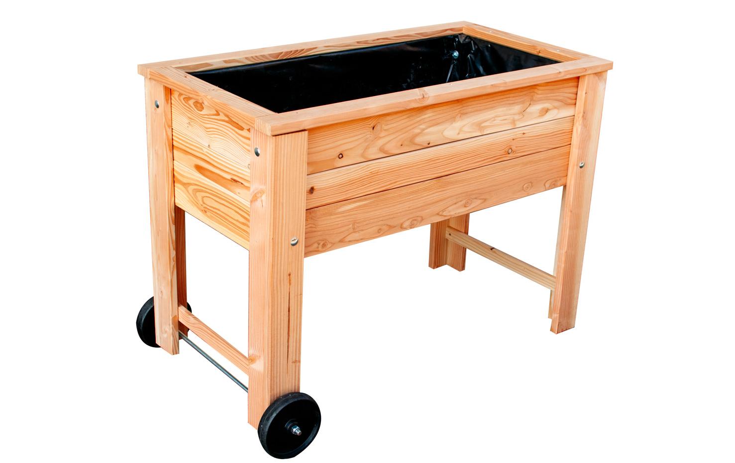 Hochbeet Douglasienholz, 110 x 58 x 80 cm<br>Fahrbares Hochbeet aus Douglasienholz unbehandelt