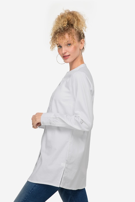 Bluse, Stehkragen, Langarm