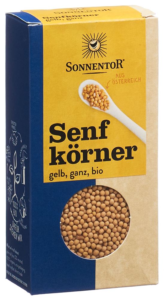 SONNENTOR Senfkörner<br>120 g, Beutel, gelb ganz BIO