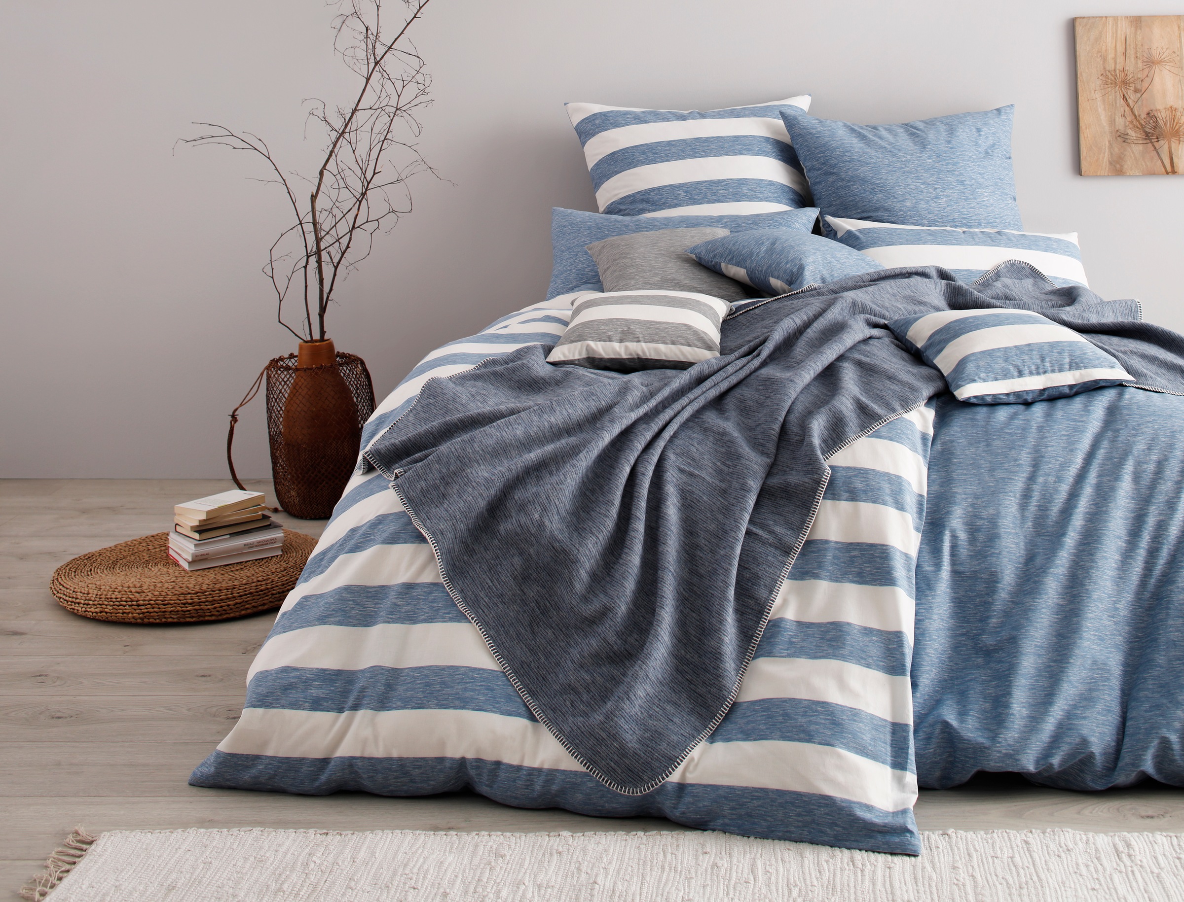 GOODproduct Spannbettlaken »Big Stripe in Gr. 90x200, 140x200 oder 180x200 cm« aus Bio-Baumwolle, für Matratzen bis 30 cm Höhe, Bettlaken