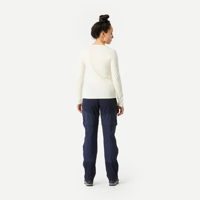 Decathlon Forclaz - Calça de caminhada modular 2 em 1 Forclaz MT500 para mulheres