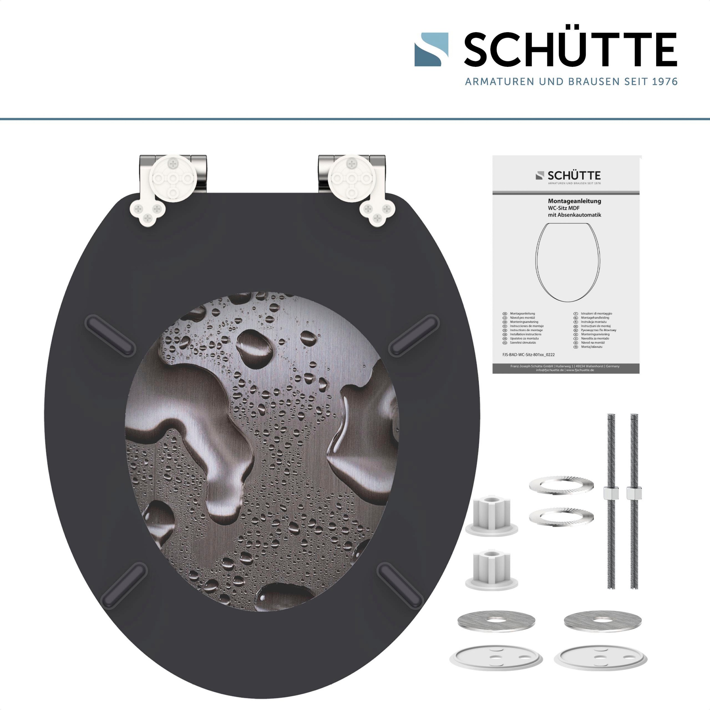 Schütte WC-Sitz »Grey Steel« mit Absenkautomatik und Holzkern, MDF