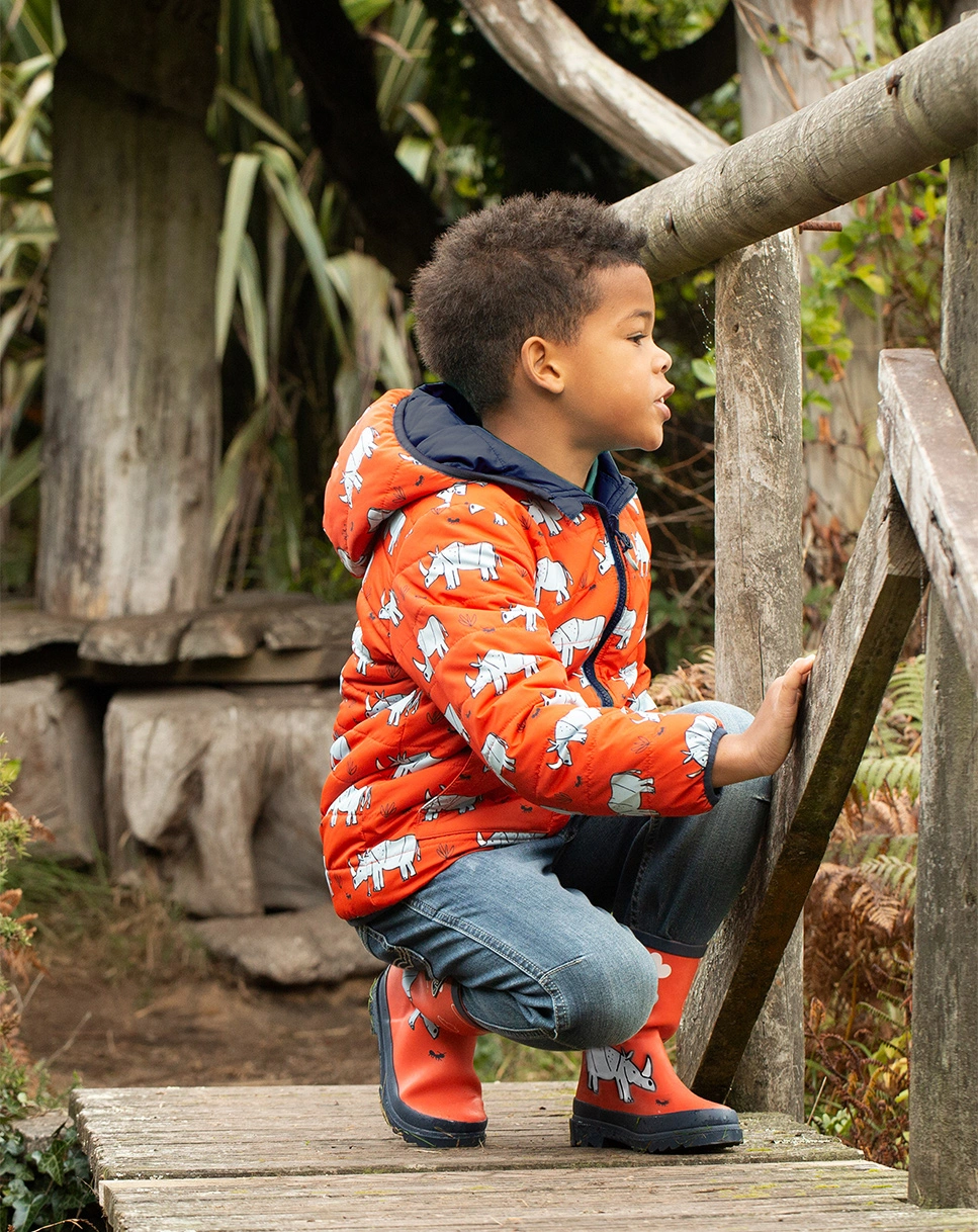 Steppjacke TOASTY - RHINO zum Wenden in orange