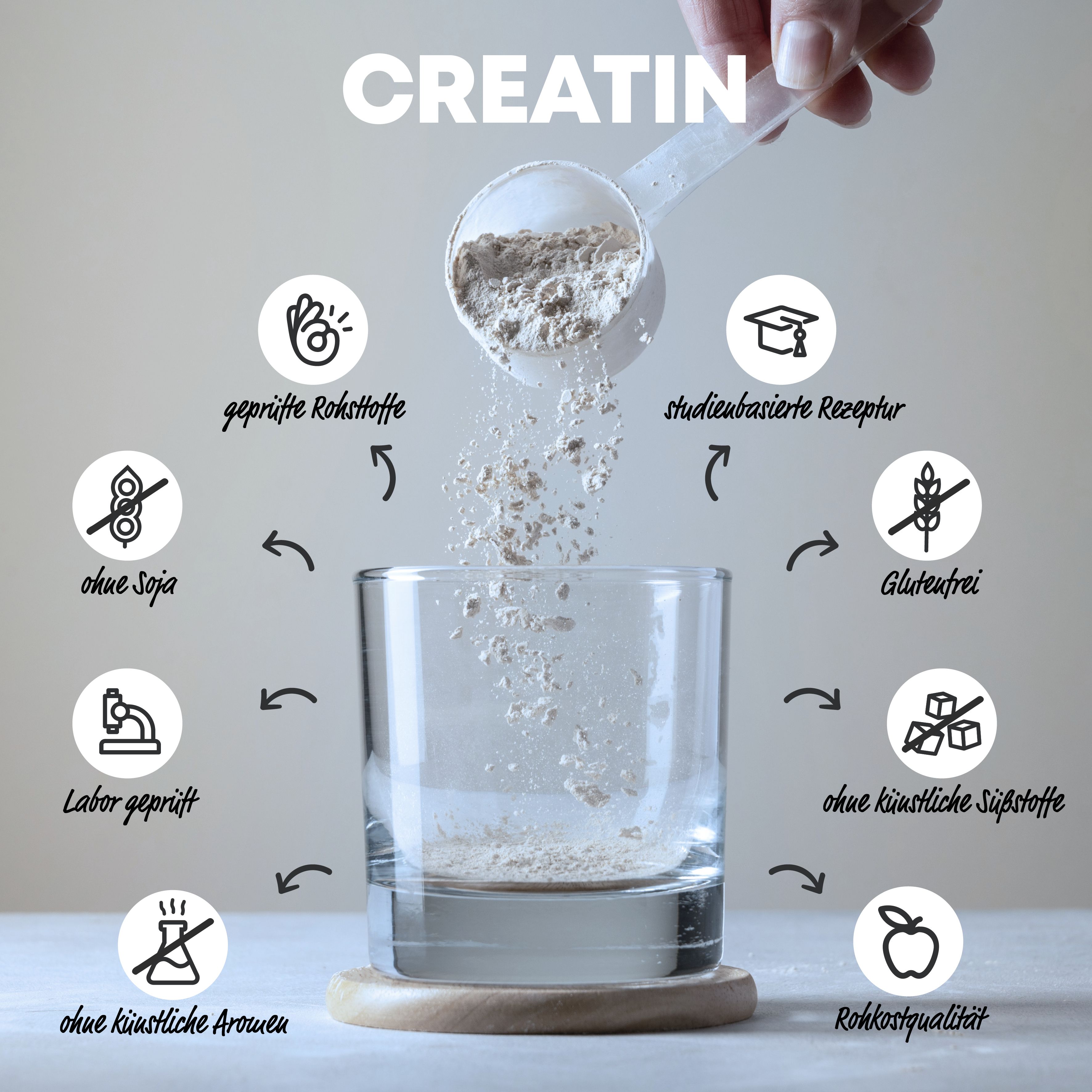 Yes Vegan®  Creatin Monohydrat Pulver (600g) - Kreatin Pulver vom Markenhersteller