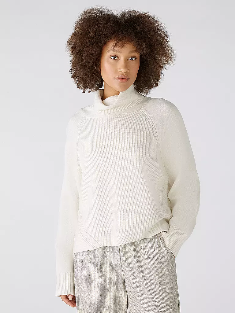 OUÍ Rollkragenpullover creme