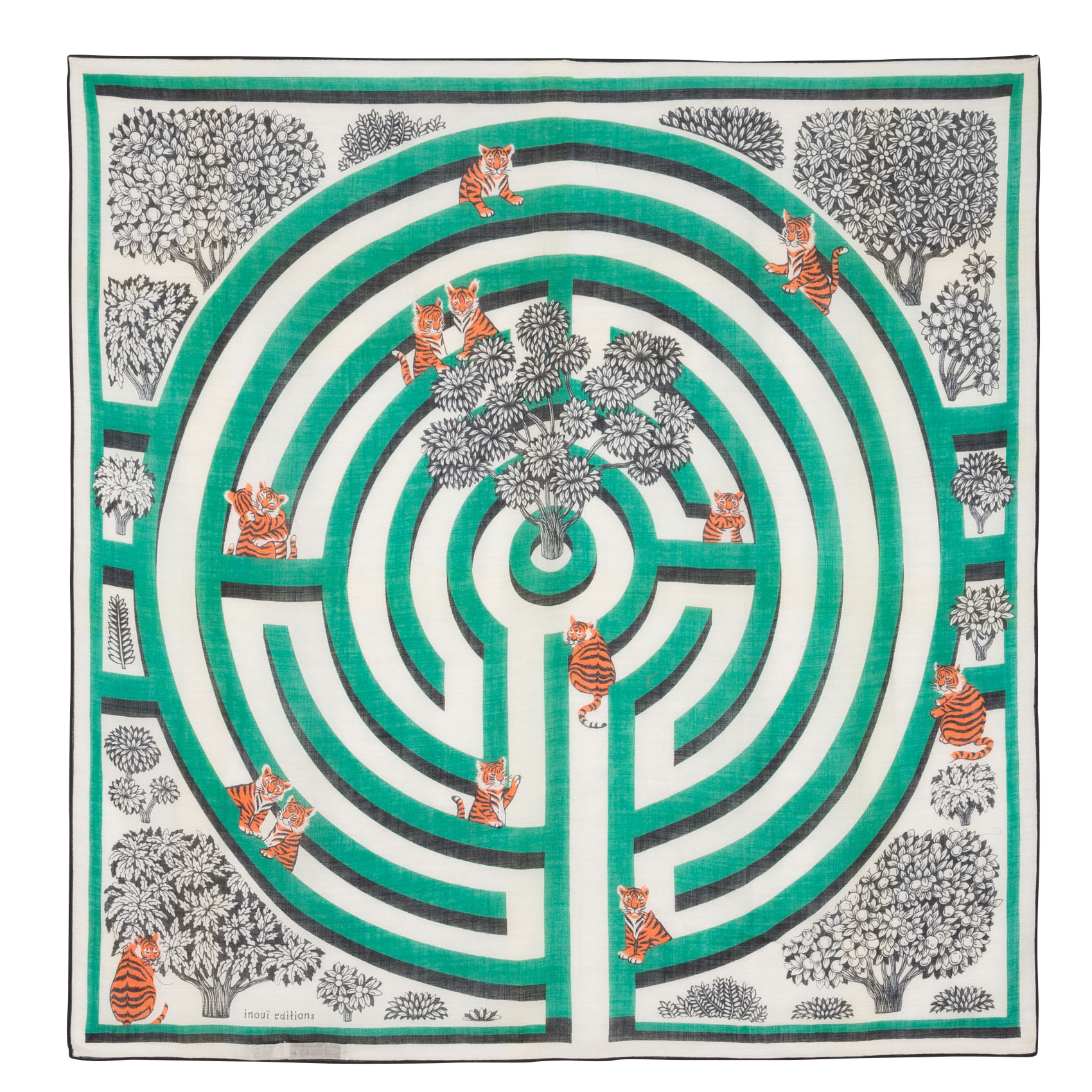 LABYRINTHE - Foulard en laine | Vert