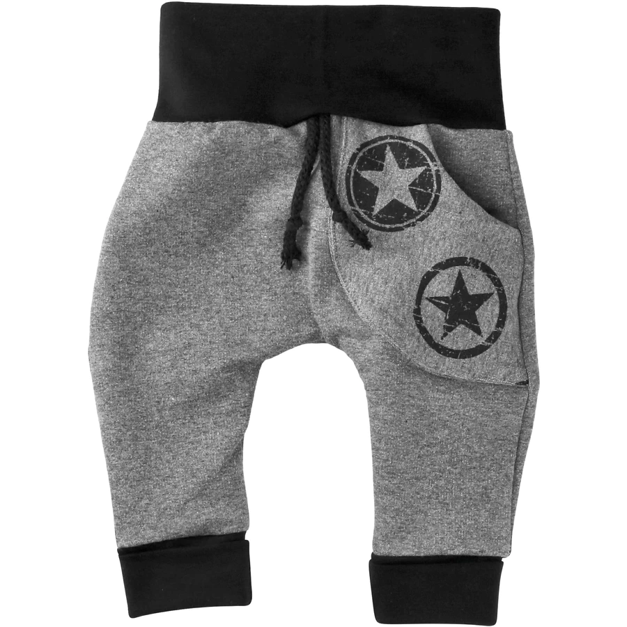 Puschel-Design Hose Handmade schwarz grau