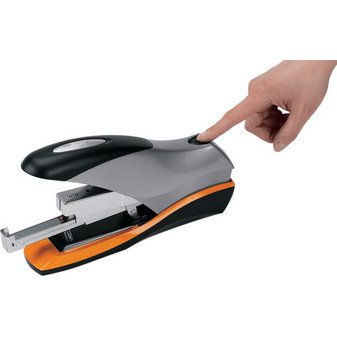 Agrafeuse socle Optima70 - 70 feuilles gris/orange - Agrafe HD 70 - Agrafage sans effort 2102359.