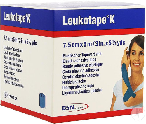 Leukotape K Bande Adhésive Élastique Bleu 5m x 7,5cm Pièce 1