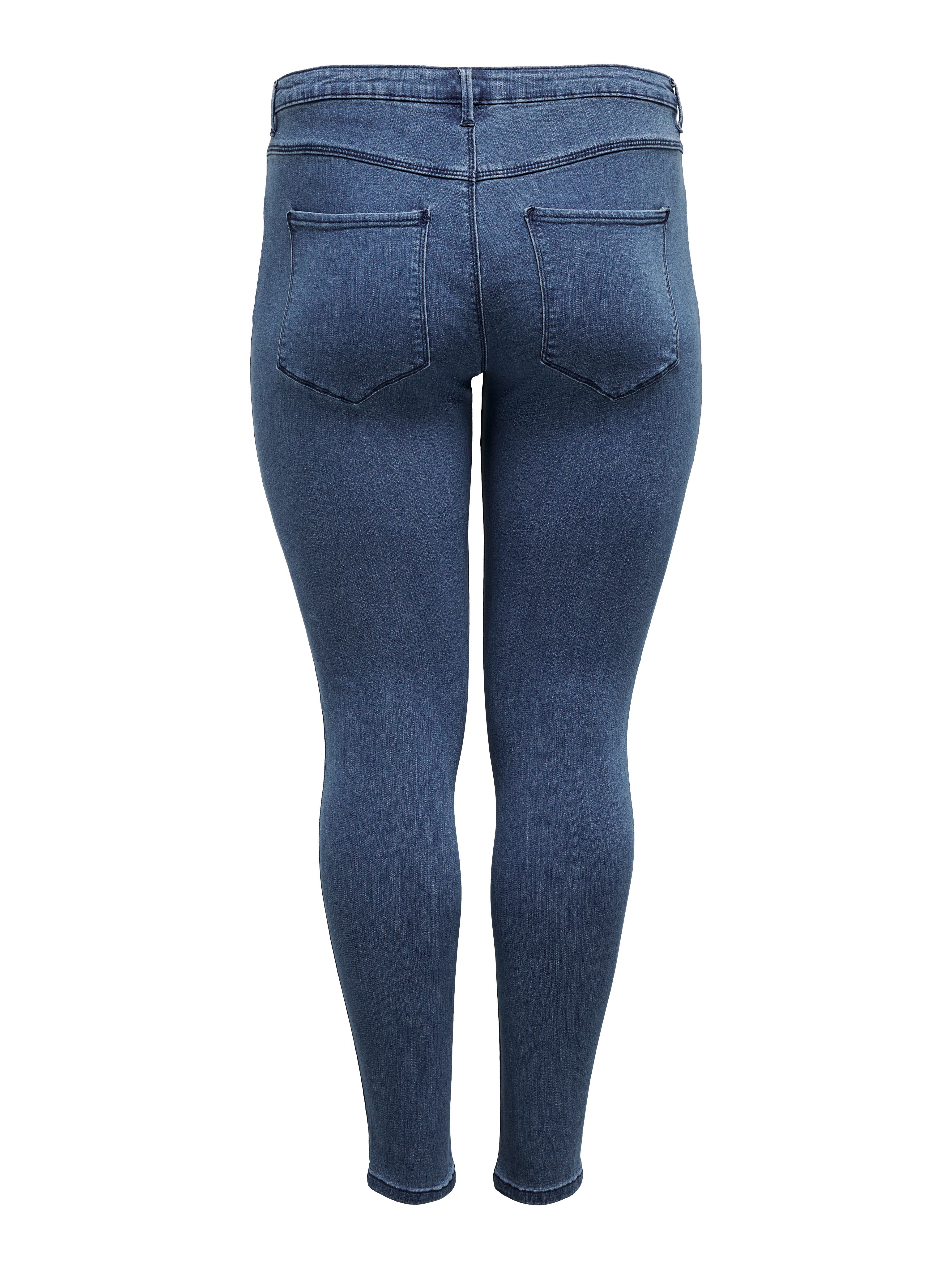 CARTHUNDER Mittlere Taille Skinny Fit Jeans Medium Blue Denim