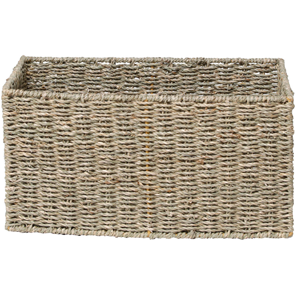 Panier de rangement rectangulaire matière végétale 40x20x30cm