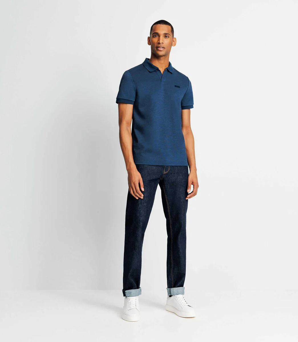 Polo avec flocage marine