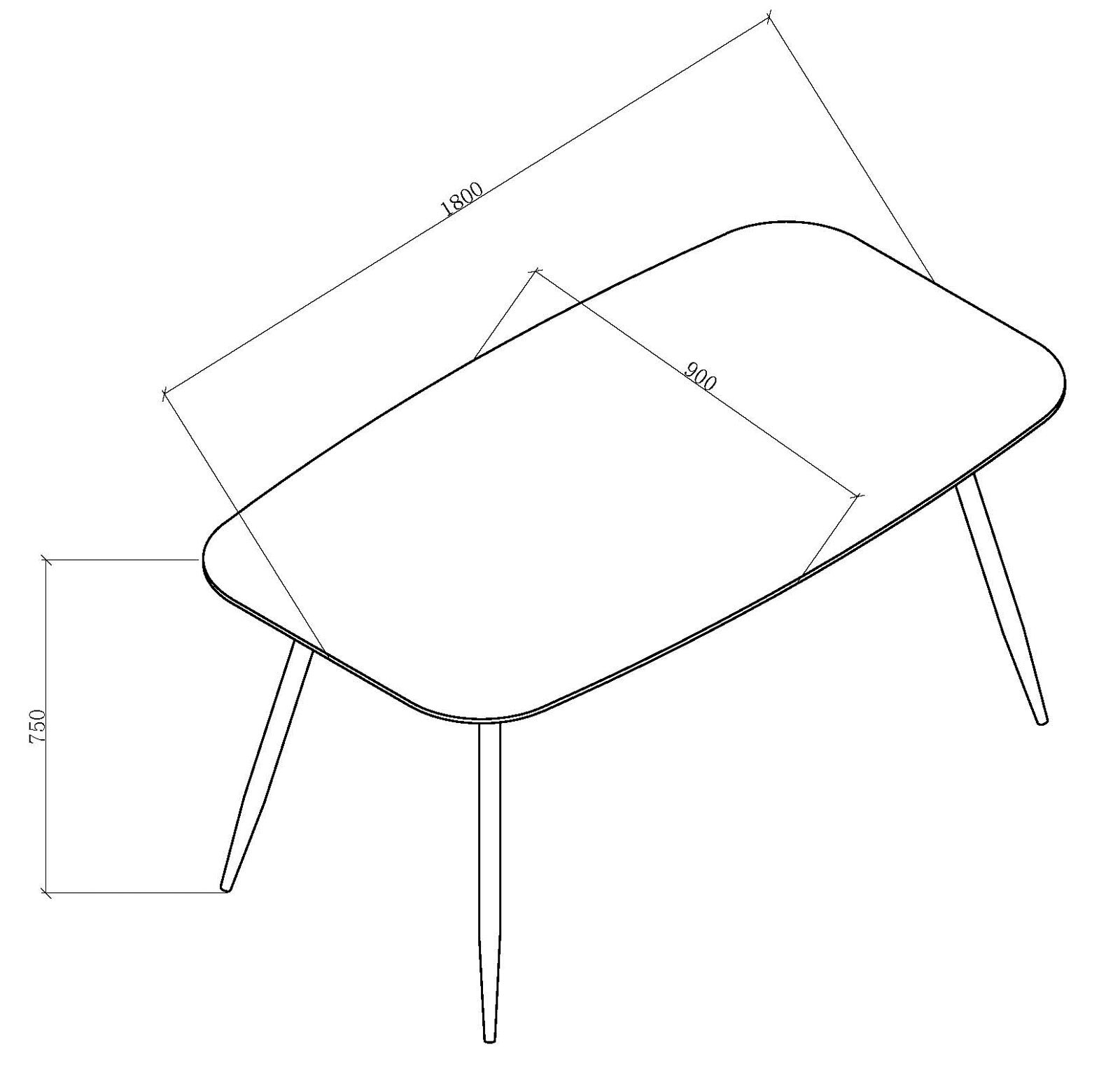 Esstisch 180 x 90 cm Eiche schwarz