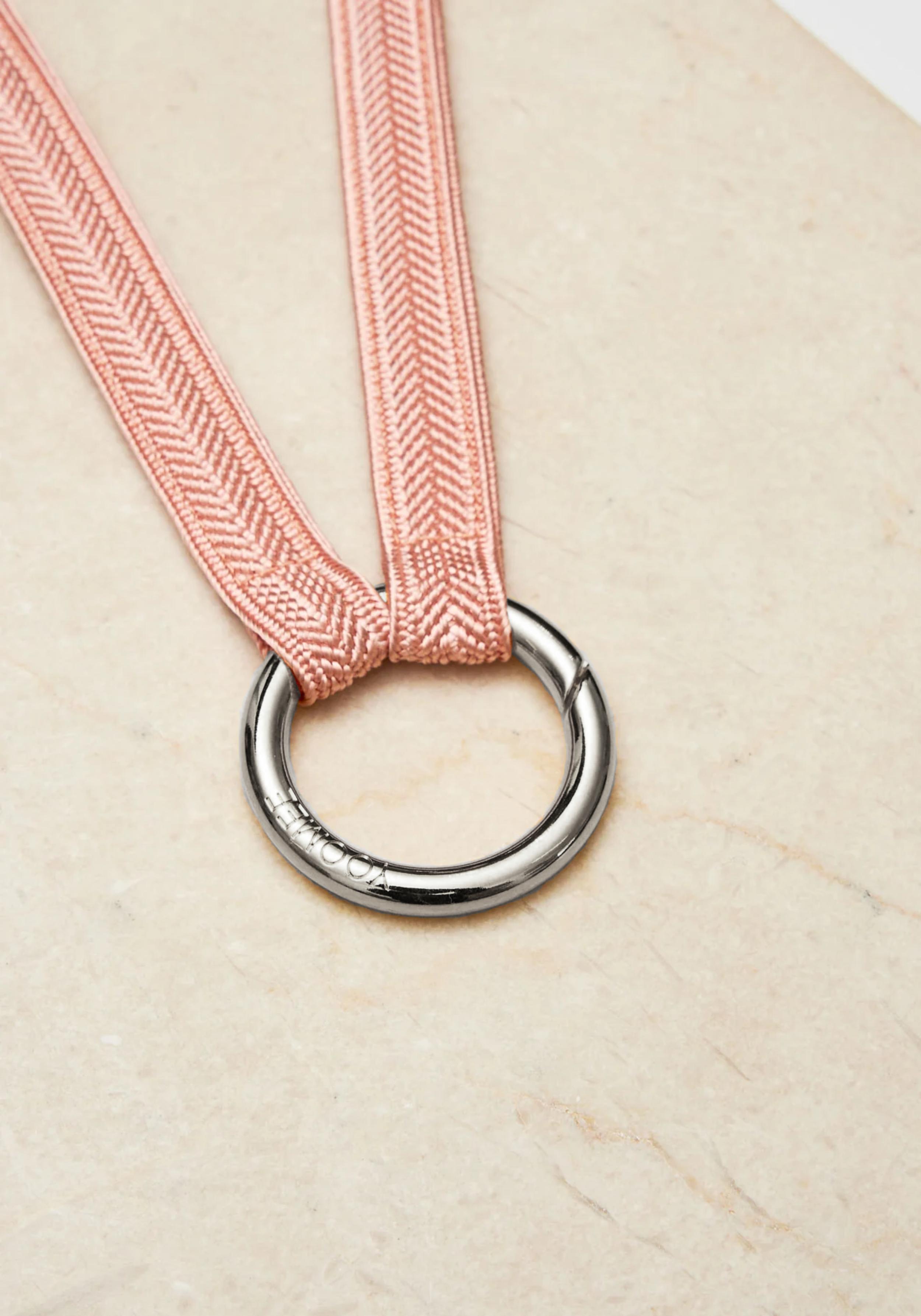 YOOMEE Mini-Schlüsselband Keychain Zahra Salmon Silver
