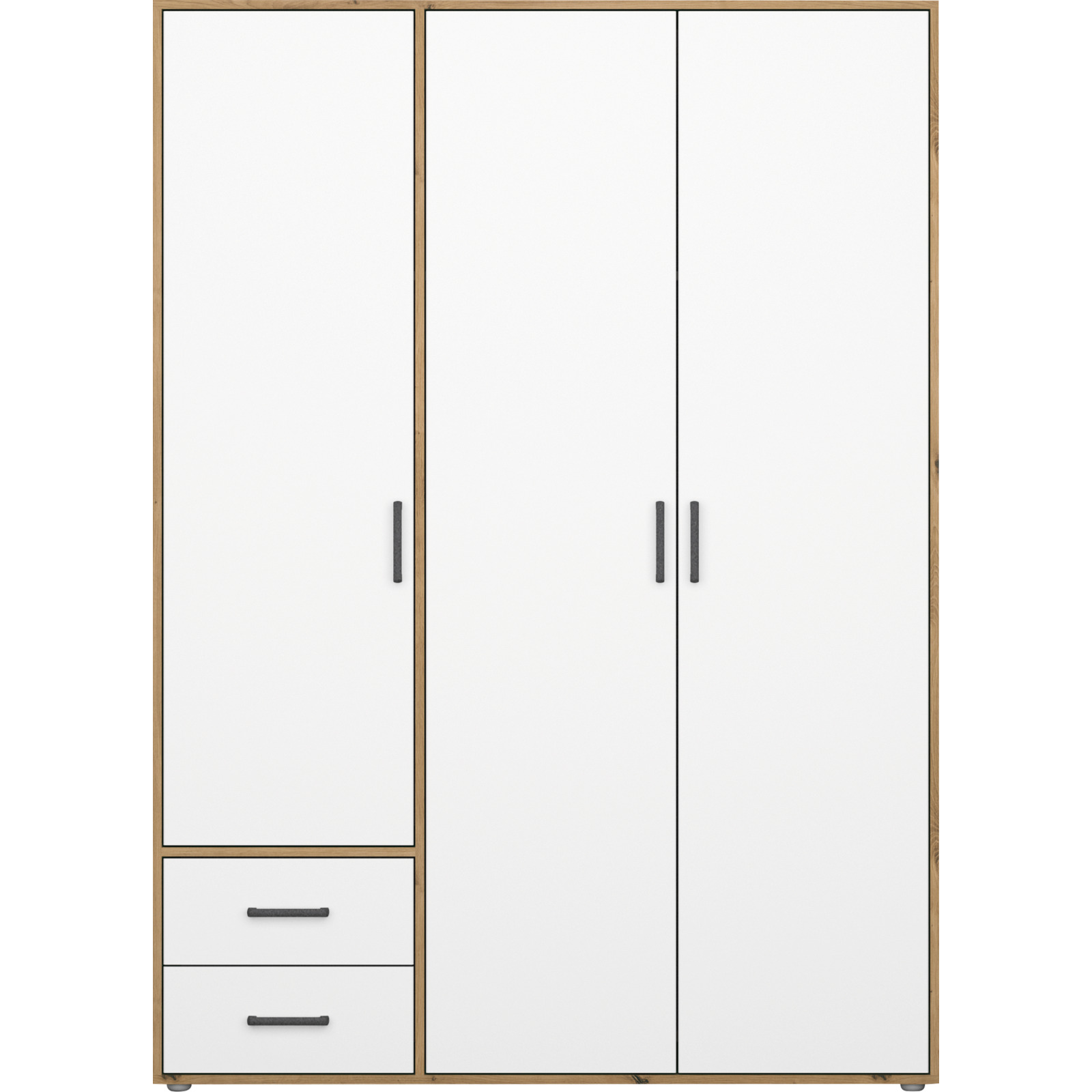 Drehtürenschrank Voyager Dekor 140 x 194 x 53 cm weiss / Artisan