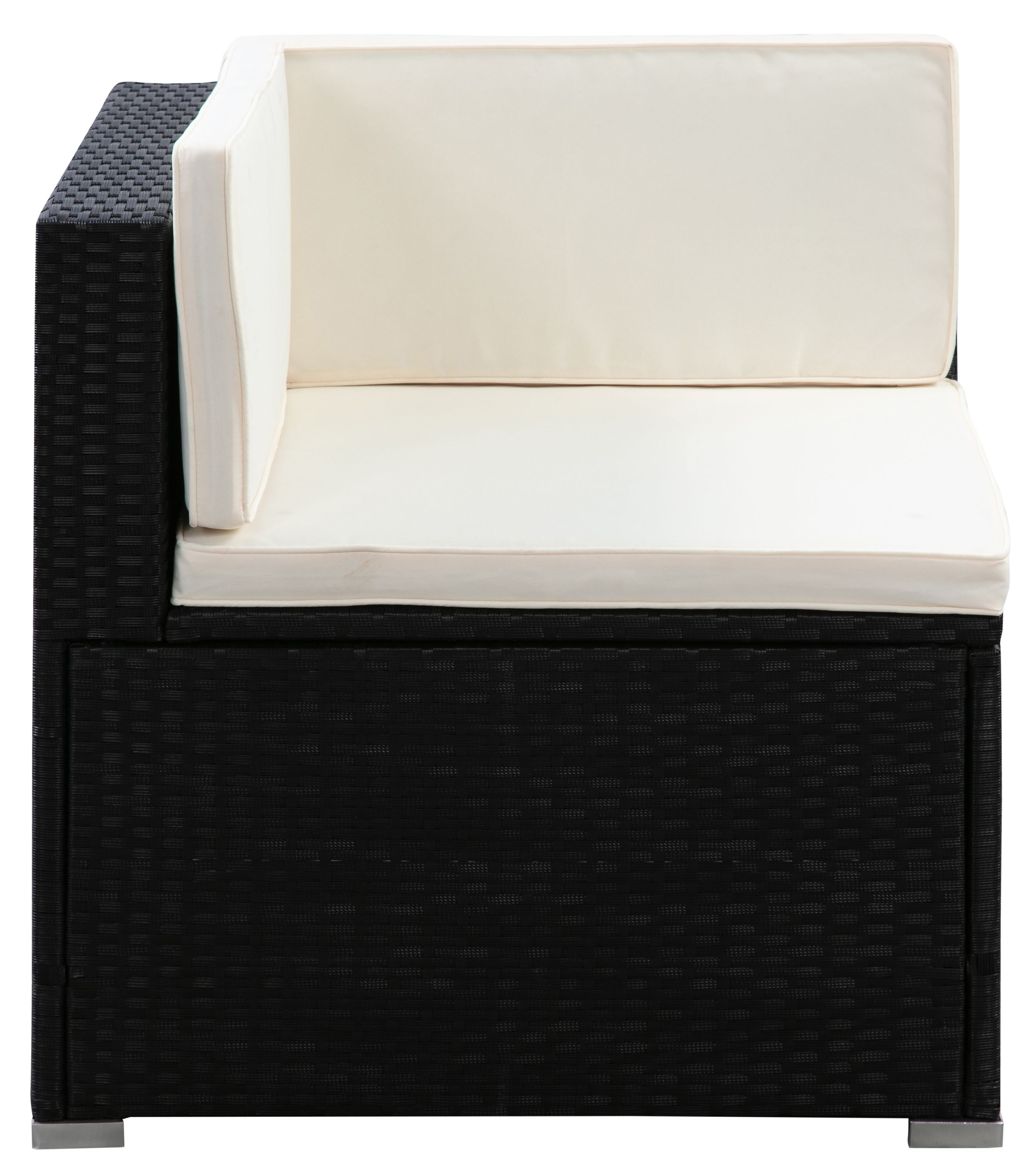 Rattanlounge COLOMBO schwarz/weiss