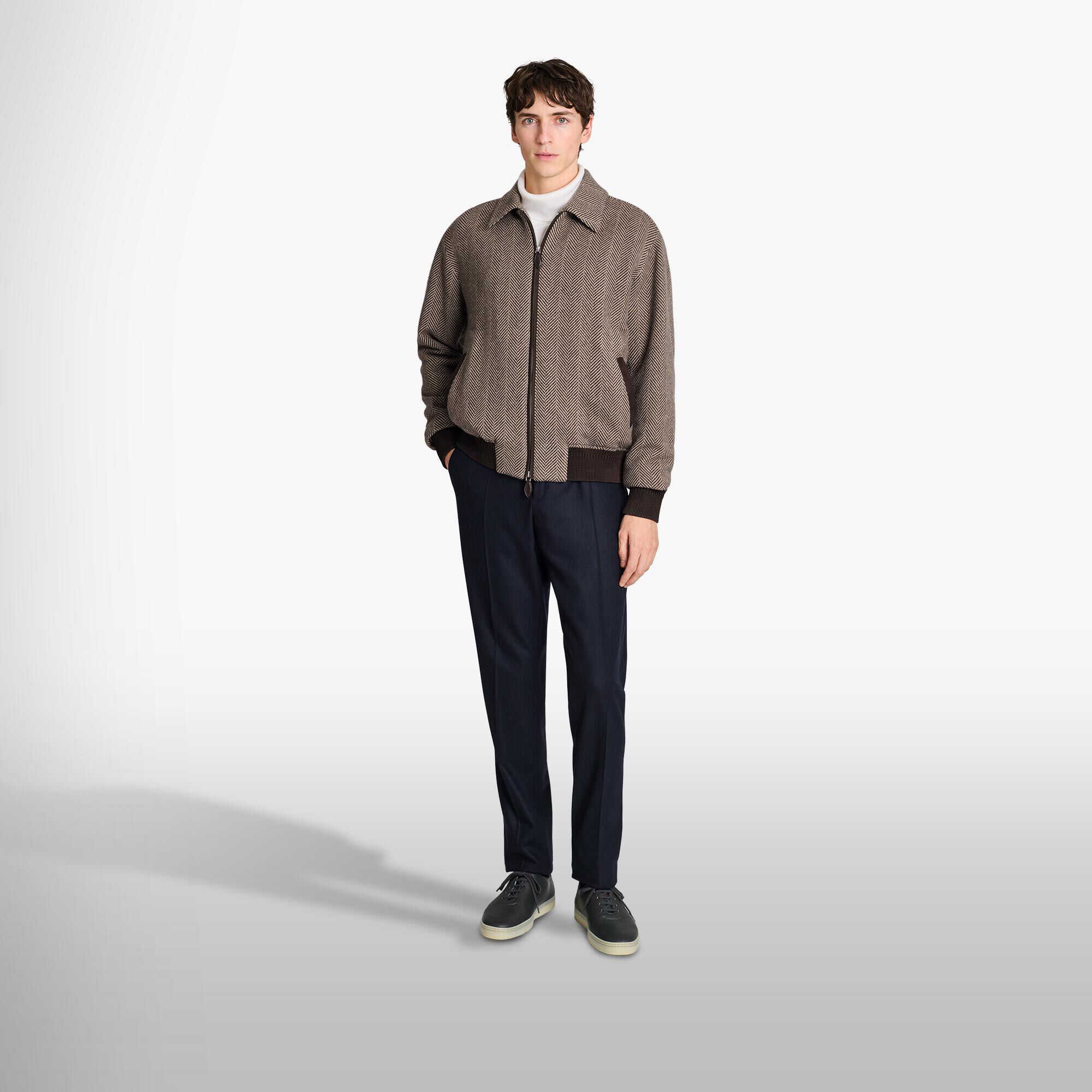 Blouson En Cachemire À Motifs Chevron