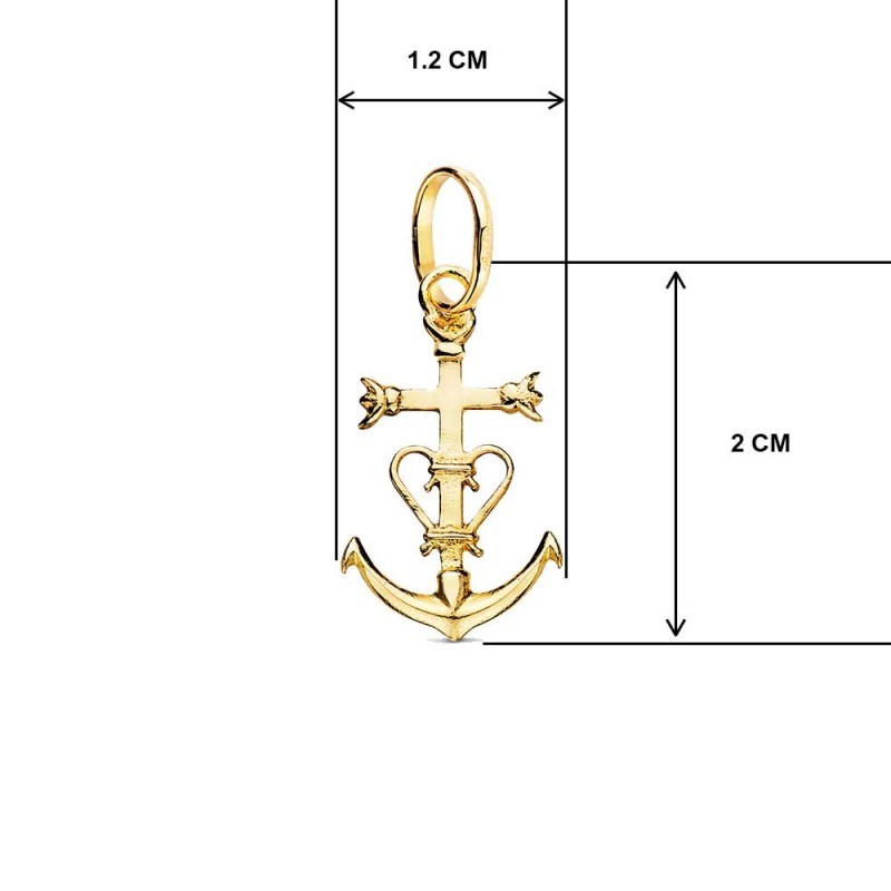 Collier - Médaille Croix Camarguaise Or Jaune - Chaine Dorée