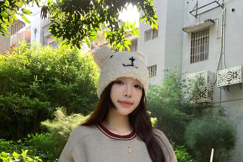 Ukiyo - Sweatshirt met lange mouwen, ronde hals en strikborduursel