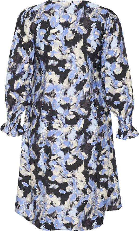 Kaffe Curve KCtoria Dress Black/blue graphic strokes