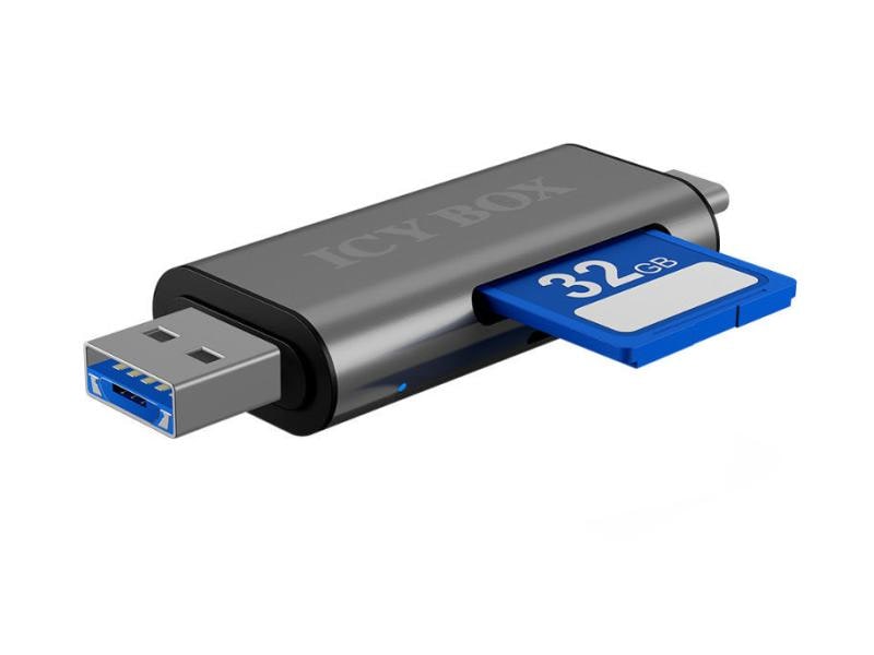 ICY BOX Card Reader Extern IB-CR200-C Externer Kartenleser mit Multi-USB Anschluss