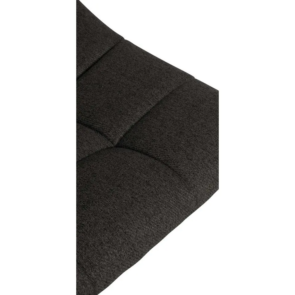 CLP Set van 2 Barkruk Jerry zwart Frame - Stof - donkergrijs