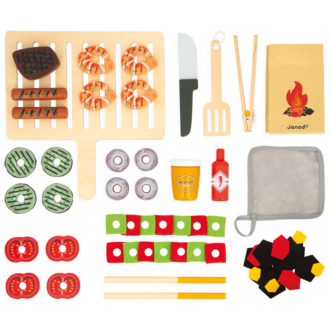 Janod kinderbarbecue met ingrediënten