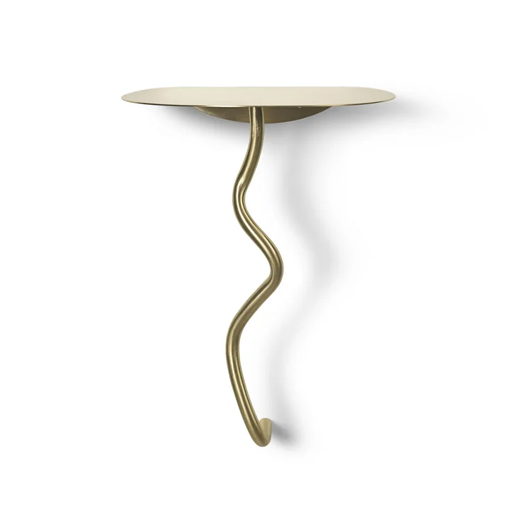 Ferm Living - Curvature Wandtisch, Messing