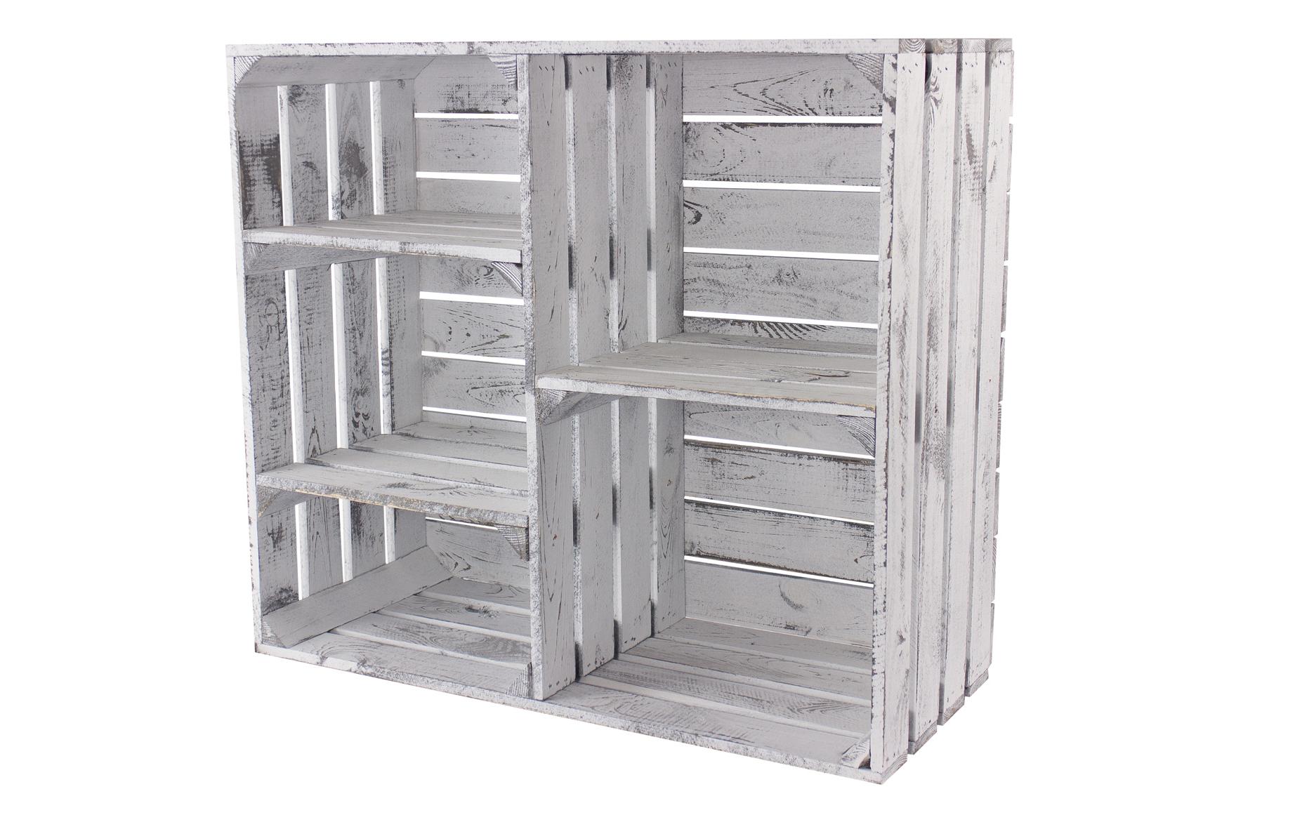 Regal Vintage Shabby, Weiss, 77 x 68 cmRegal im Holzharassen Stil