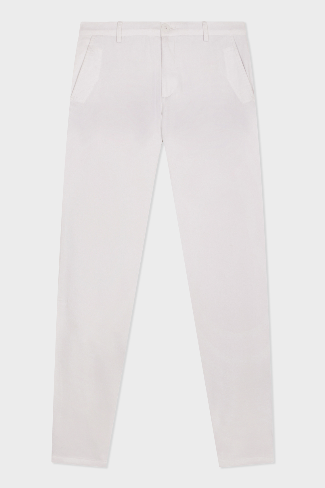 Chino slack skinny en coton stretch uni blanc
