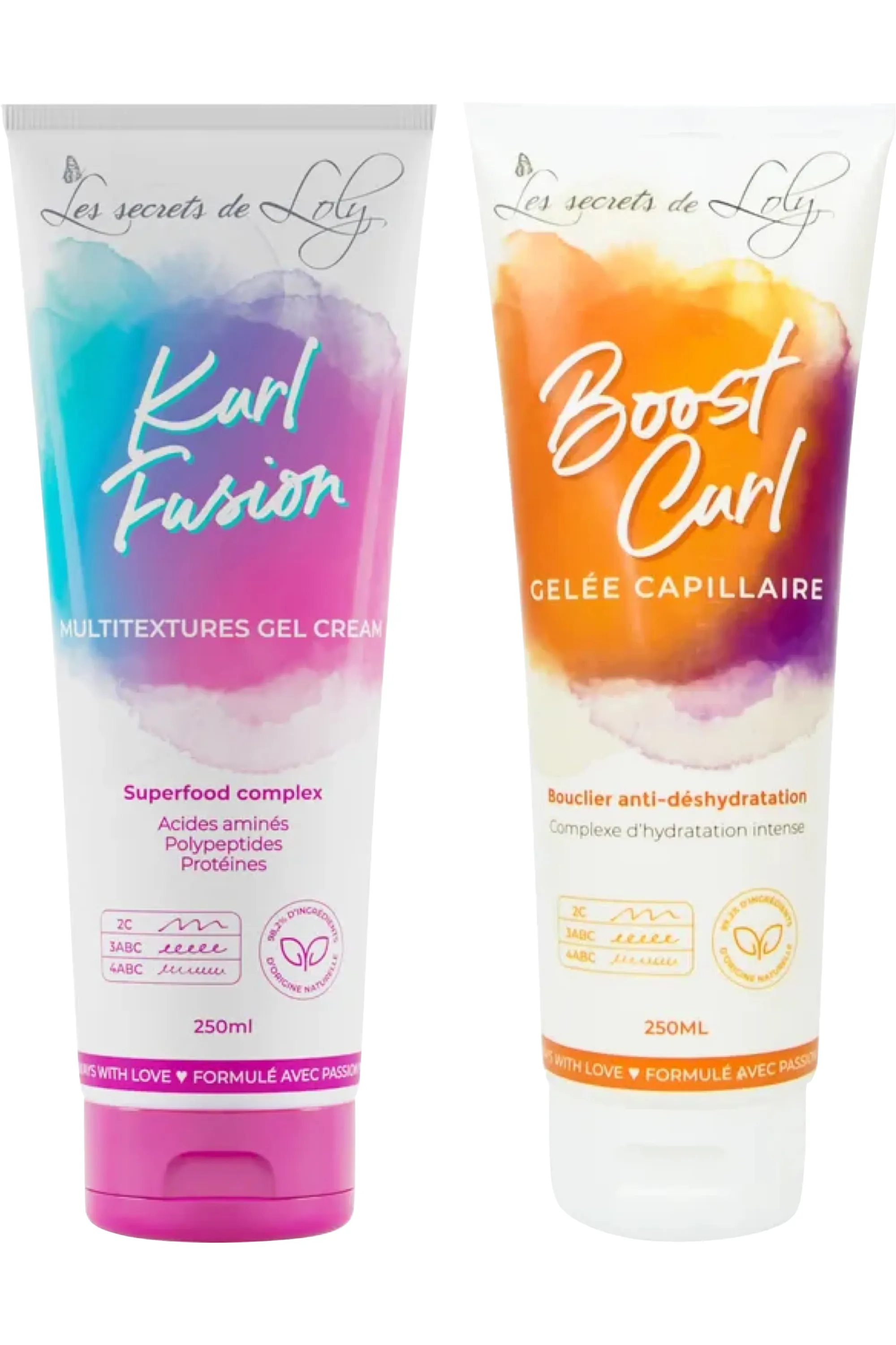 Les Secrets de Loly Duo de coiffants pour cheveux multitexturés-500 ml