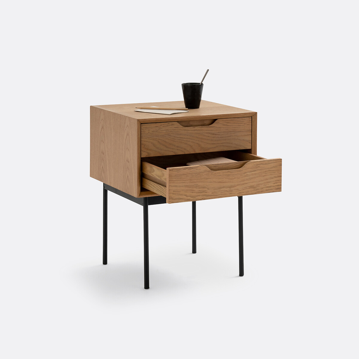 LA REDOUTE INTERIEURS<br>Mesa de cabeceira com 2 gavetas, Noyeto