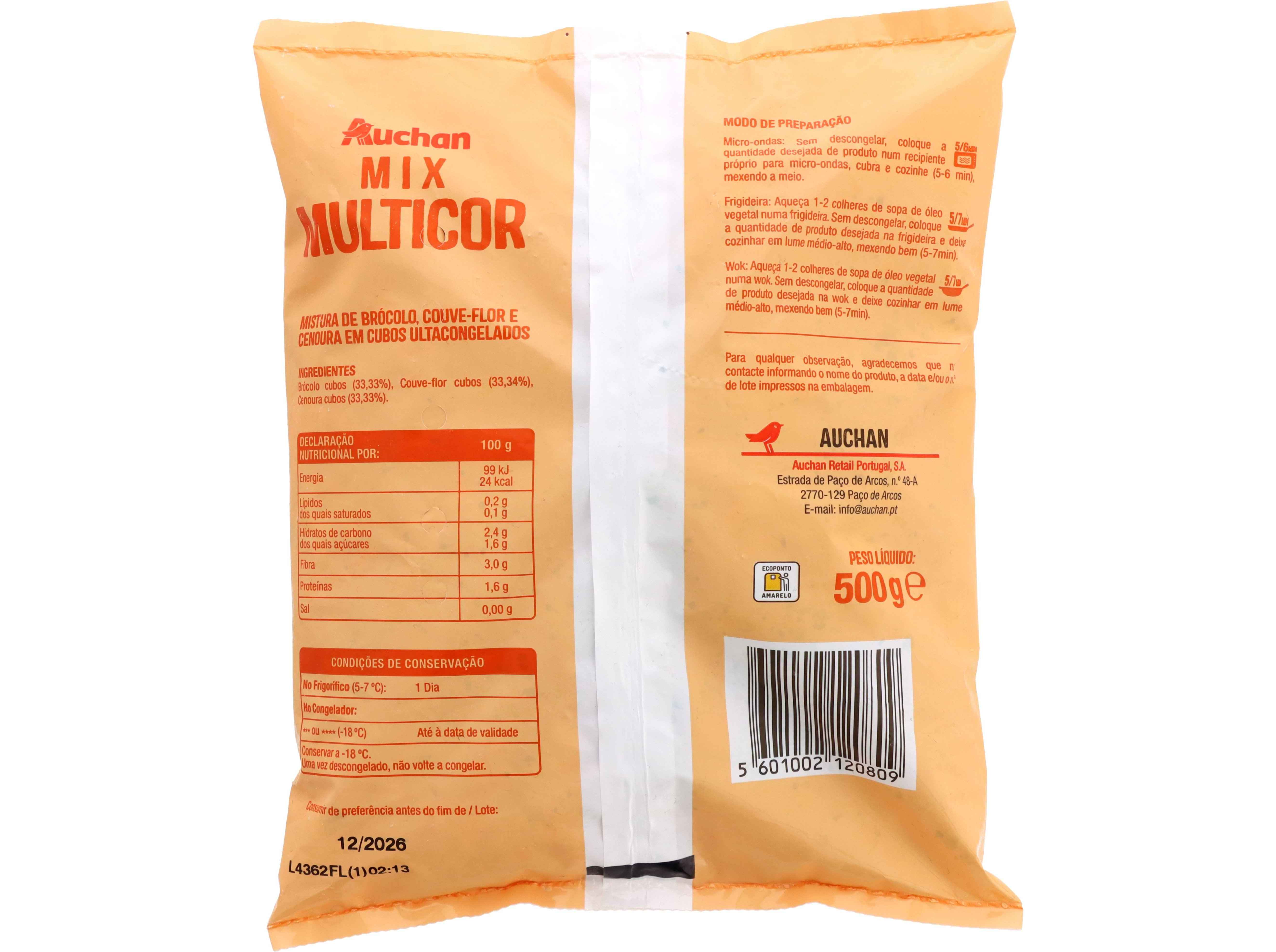 RICED VEGGIES MIX MULTICOR AUCHAN 500G