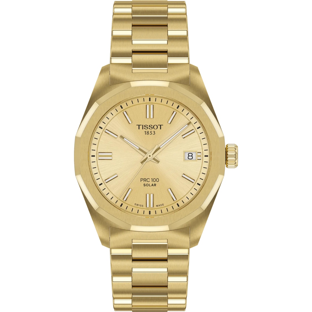 Tissot PRC 100 Solar Quartz 34mm Goldig
