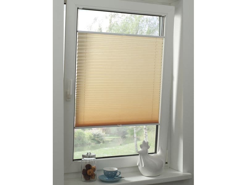 Gardinia Plissée Concept 70 x 130 cm, Beige Plissée mit zwei Bedienschienen