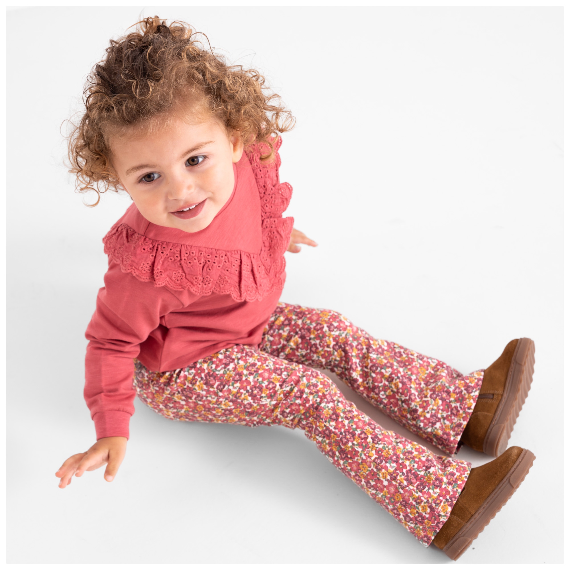 Prénatal peuter sweater lange mouwen effen roze
