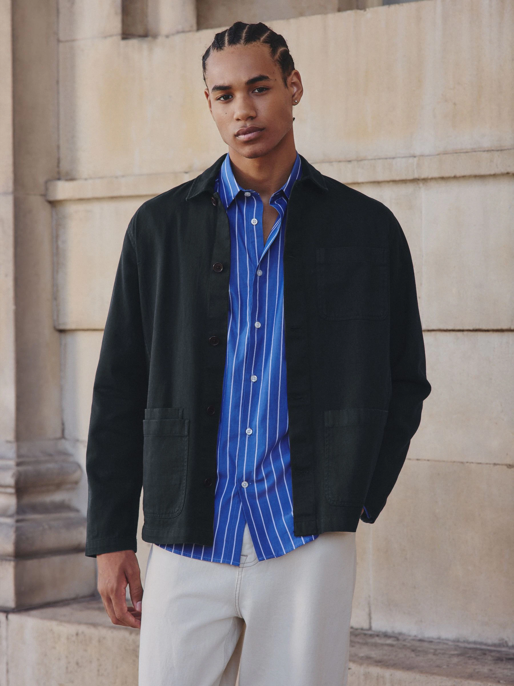Donkerblauw - Chore Twill Shacket Overshirt