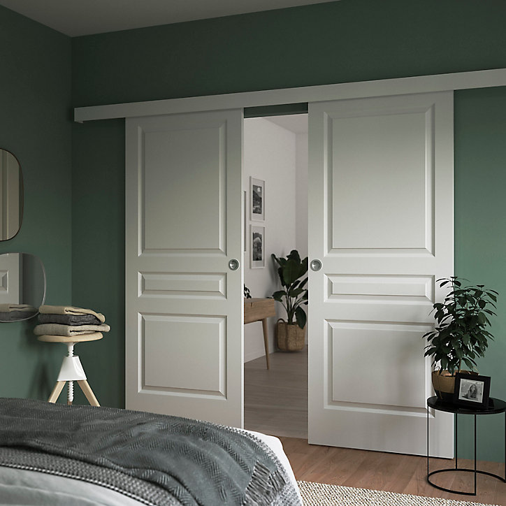 Porte coulissante Ordesa prépeint H.204 x l.83 cm