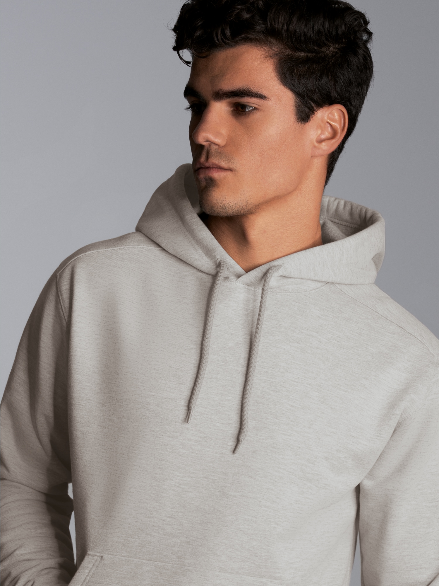 Hoodie aus SweatqualitätGrau-melange