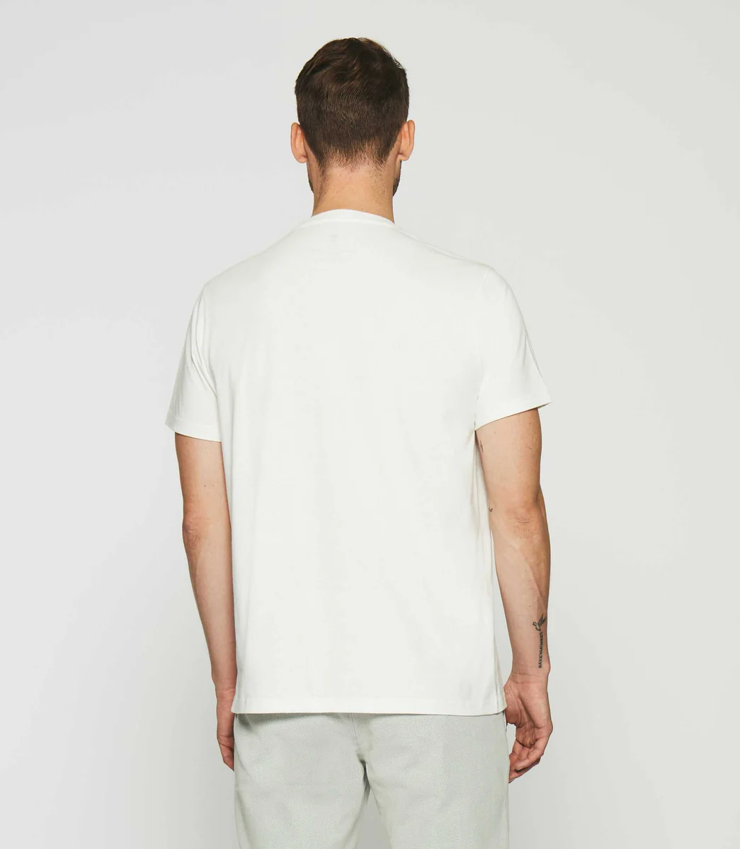 T-shirt à manches courtes brodé écru GUY