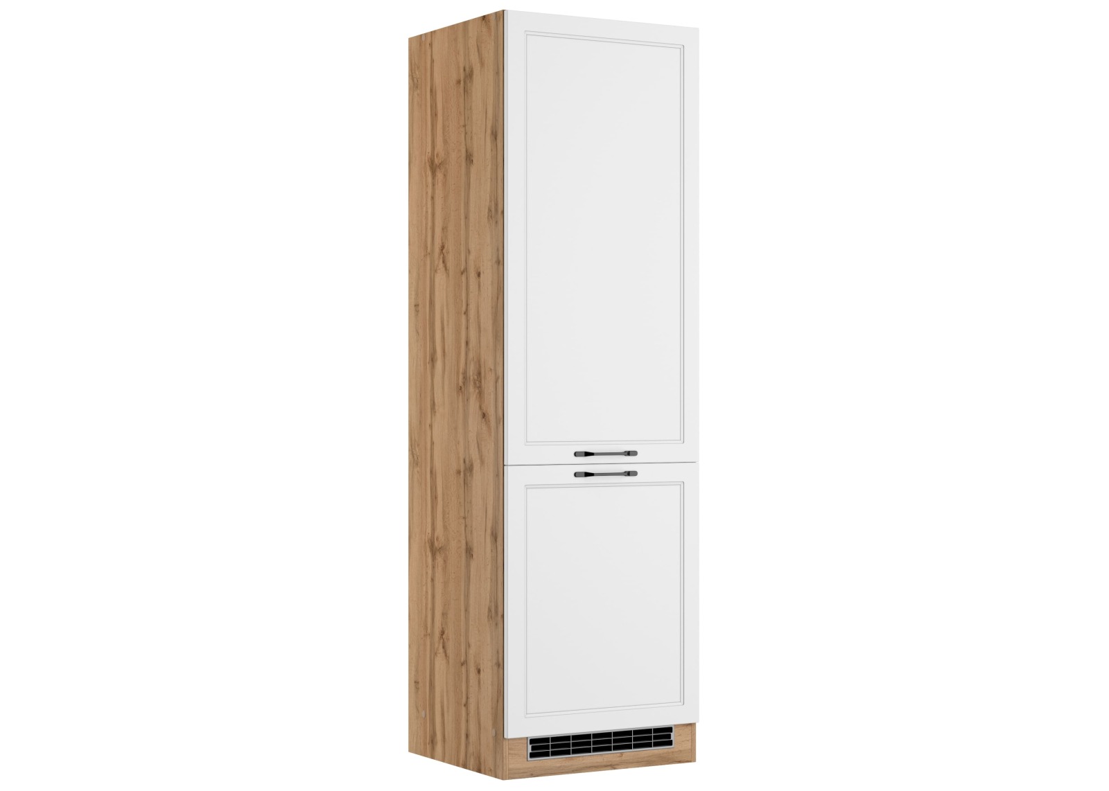 Kühl-/Gefrierschrank-Umbau MERAN - weiß - Wotaneiche - 60 cm
