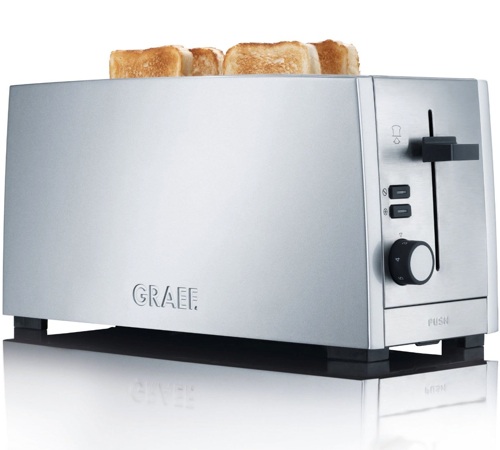 Grille pain 2 fentes larges Inox - Graef TO100EU