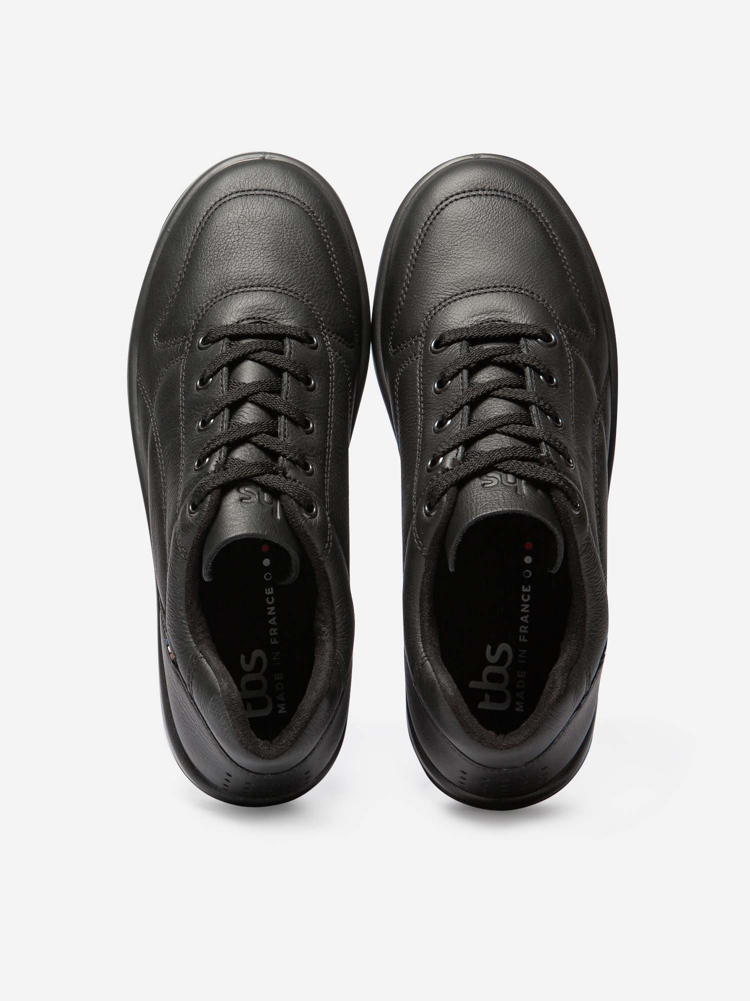 Baskets Homme Confort Dessus Cuir Noir