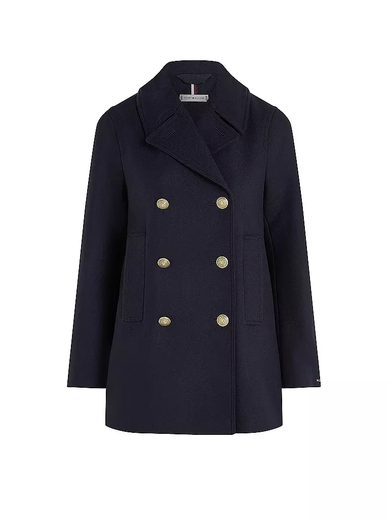 TOMMY HILFIGER Wollmantel dunkelblau