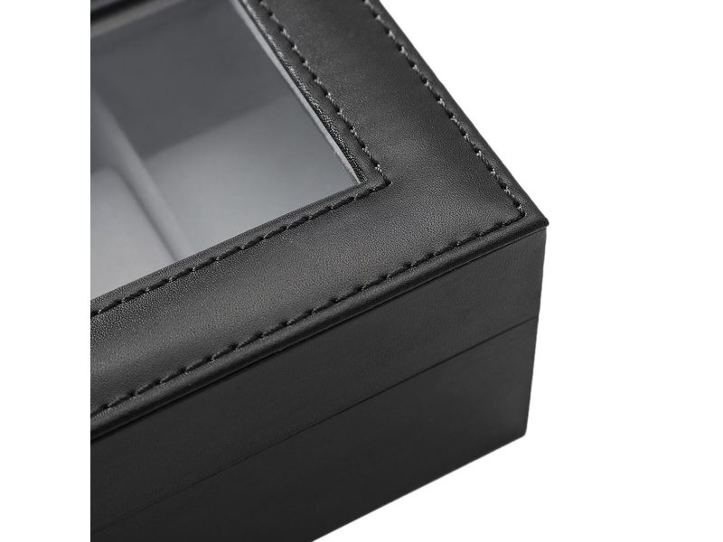 Songmics Uhrenbox 11.2 cm, Grau/Schwarz Uhrenschatulle