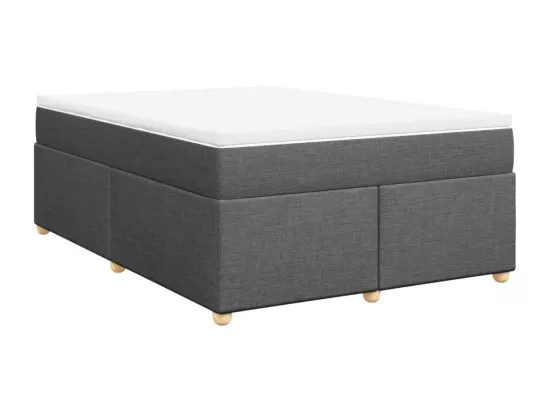 Sommier à lattes de lit avec matelas Gris foncé 160x200cm Tissu