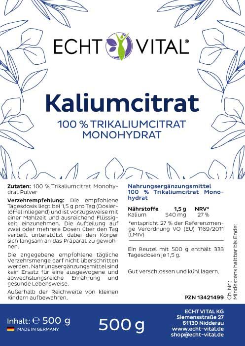 Echt Vital Kaliumcitrat Pulver