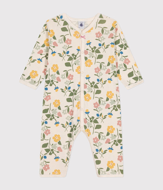 Pyjama sans pieds imprimé en coton motif fleurs bébé