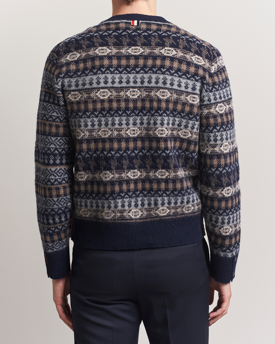 Thom Browne Fairisle Jacquard Cardigan Navy