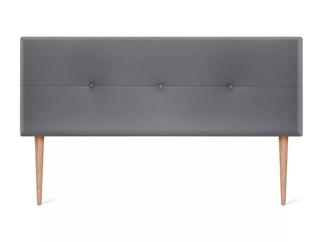 DHOME Tête de lit similicuir avec Boutons 160x105cm avec pieds Lits 150/160 - Gris